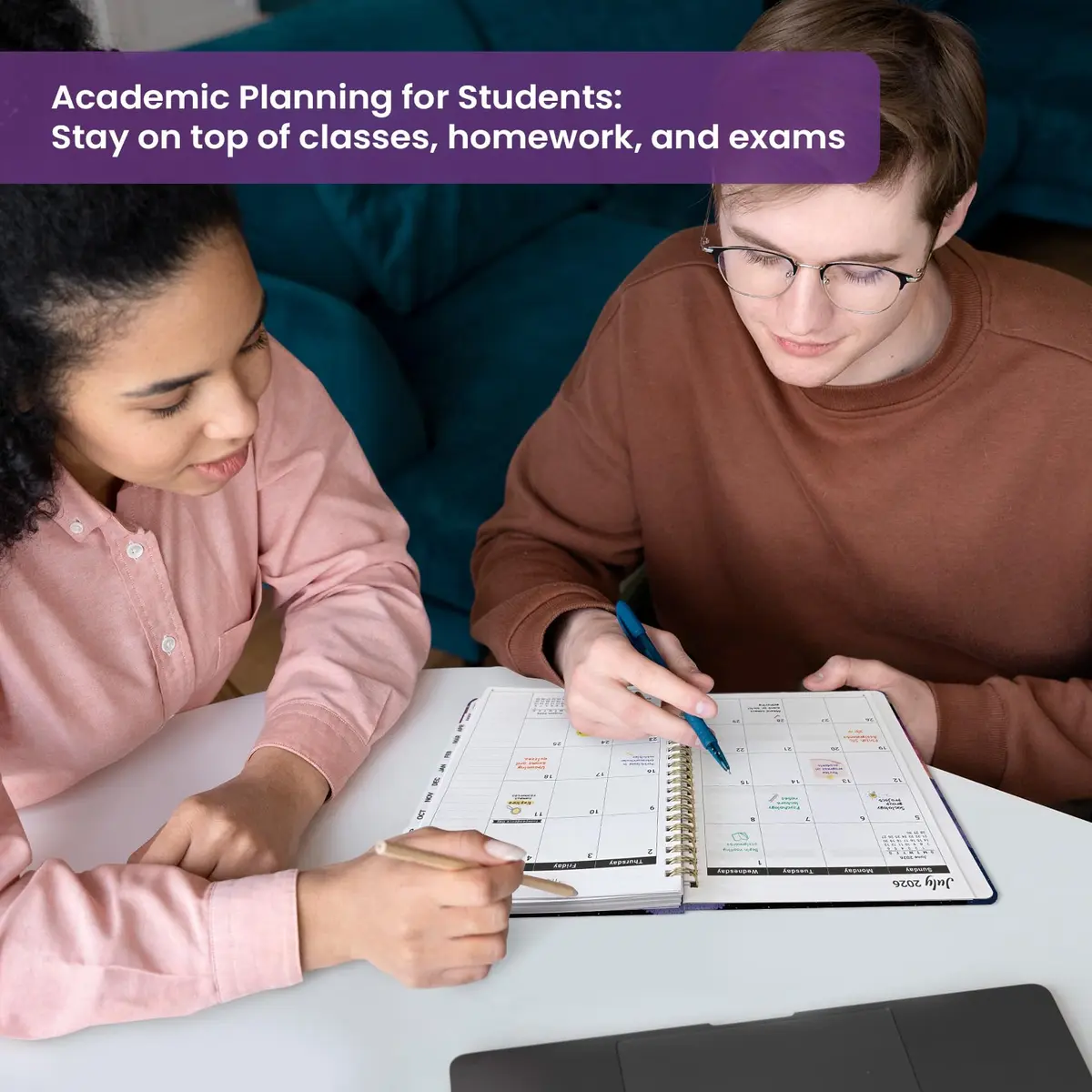 Taja Academic Planner 2026-2027, Jul 2026-Jun 2027 Monthly & Weekly Planner 146 Pages (A5 Size) - view 6