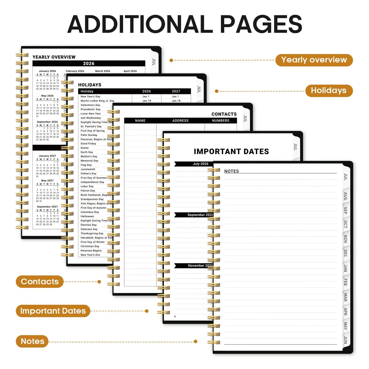 Taja Academic Planner 2026-2027, Jul 2026-Jun 2027 Monthly & Weekly Planner 16.0 cm x 21.5 cm | Acid-Free Paper for Smooth Writing - view 5