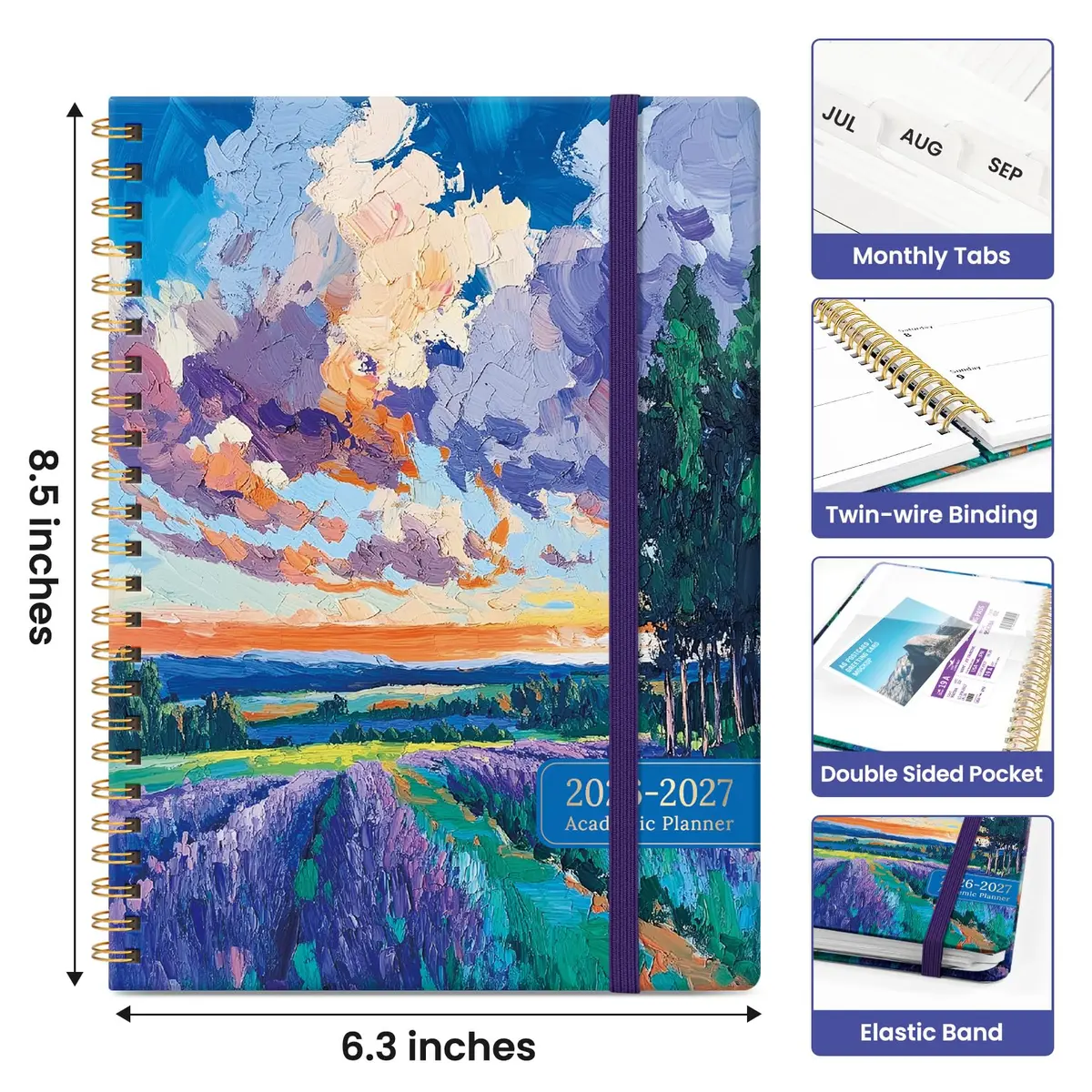Taja Academic Planner 2026-2027, Jul 2026-Jun 2027 Monthly & Weekly Planner 16.0 cm (6.3") x 21.6 cm (8.5") | Acid-Free Paper - view 4