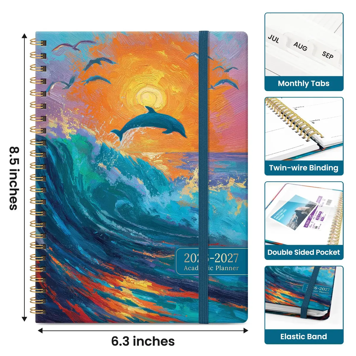 Taja Academic Planner 2026-2027, Monthly & Weekly Jul 2026-Jun 2027 Planner, 16.5 cm (6.5"x8.5") | Organized Planning for Students & Professionals - view 4