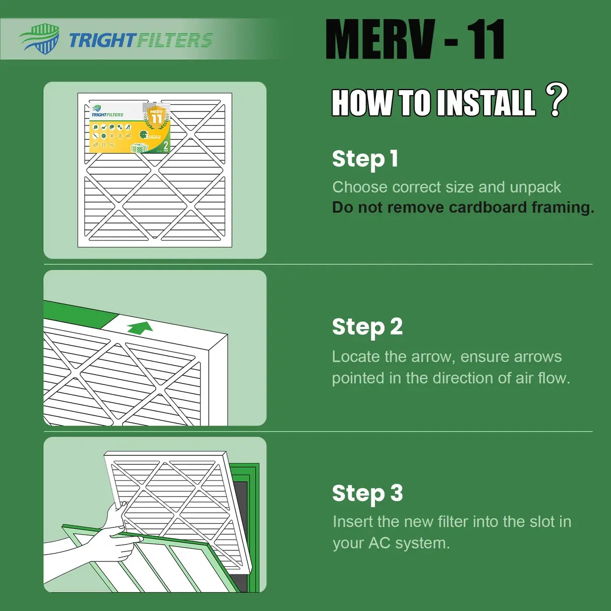TRIGHTFILTERS 20x30x1 Air Filter MERV 11 HVAC Furnace Filter Pleated 2 Pack | Electrostatic Dust Capture - view 6