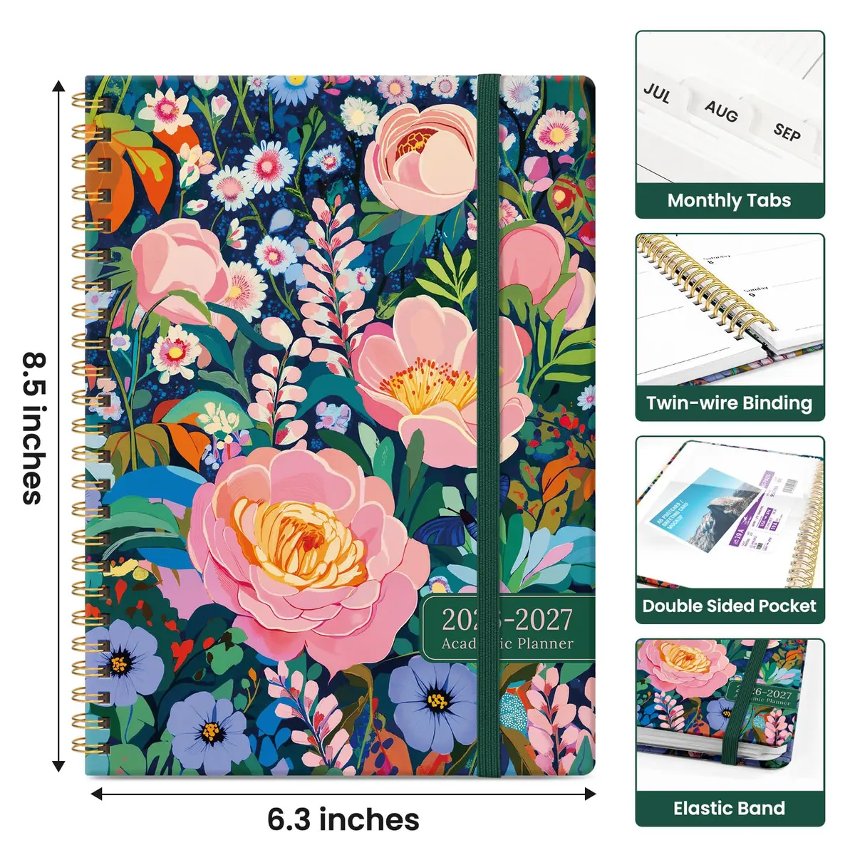 Taja Academic Planner 2026-2027, Monthly & Weekly Jul 2026-Jun 2027 Planner, 16 cm x 22 cm (6.3"x8.5") | Organized Planning for Students & Professionals - view 4