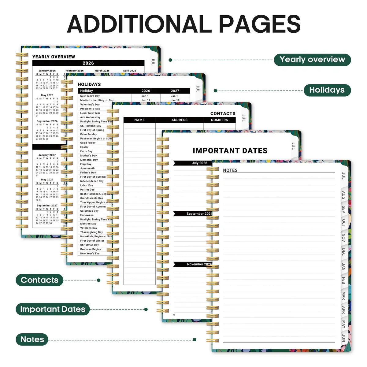 Taja Academic Planner 2026-2027, Monthly & Weekly Jul 2026-Jun 2027 Planner, 16 cm x 22 cm (6.3"x8.5") | Organized Planning for Students & Professionals - view 5
