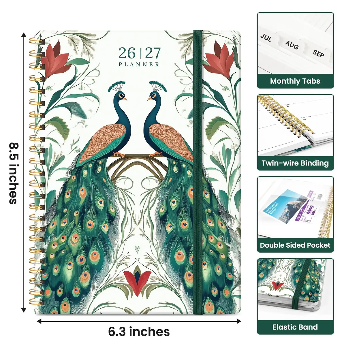 Taja Academic Planner 2026-2027, Monthly & Weekly Jul 2026-Jun 2027, 146 Pages, 16.2cm x 21.7cm | Organized Planning for Students & Professionals - view 4