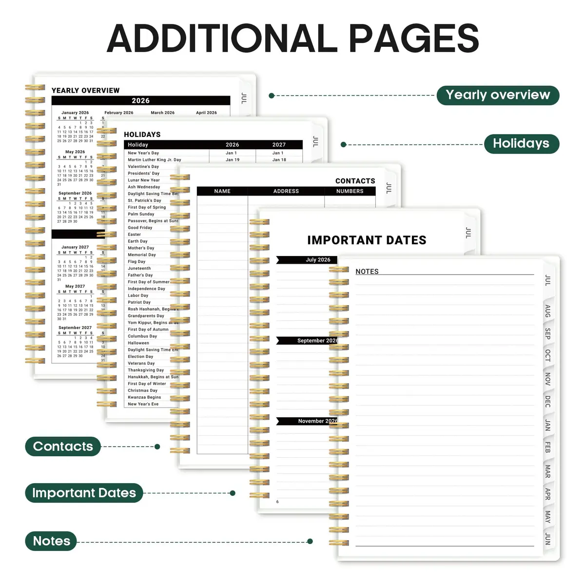 Taja Academic Planner 2026-2027, Monthly & Weekly Jul 2026-Jun 2027, 146 Pages, 16.2cm x 21.7cm | Organized Planning for Students & Professionals - view 5