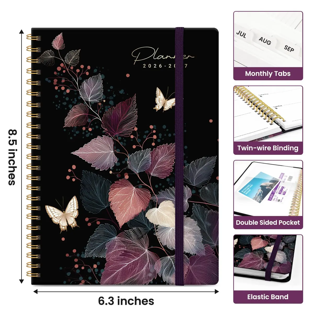 Taja Academic Planner 2026-2027, Monthly & Weekly Jul 2026-Jun 2027 Planner, 146 Pages (A5 Size) - view 4