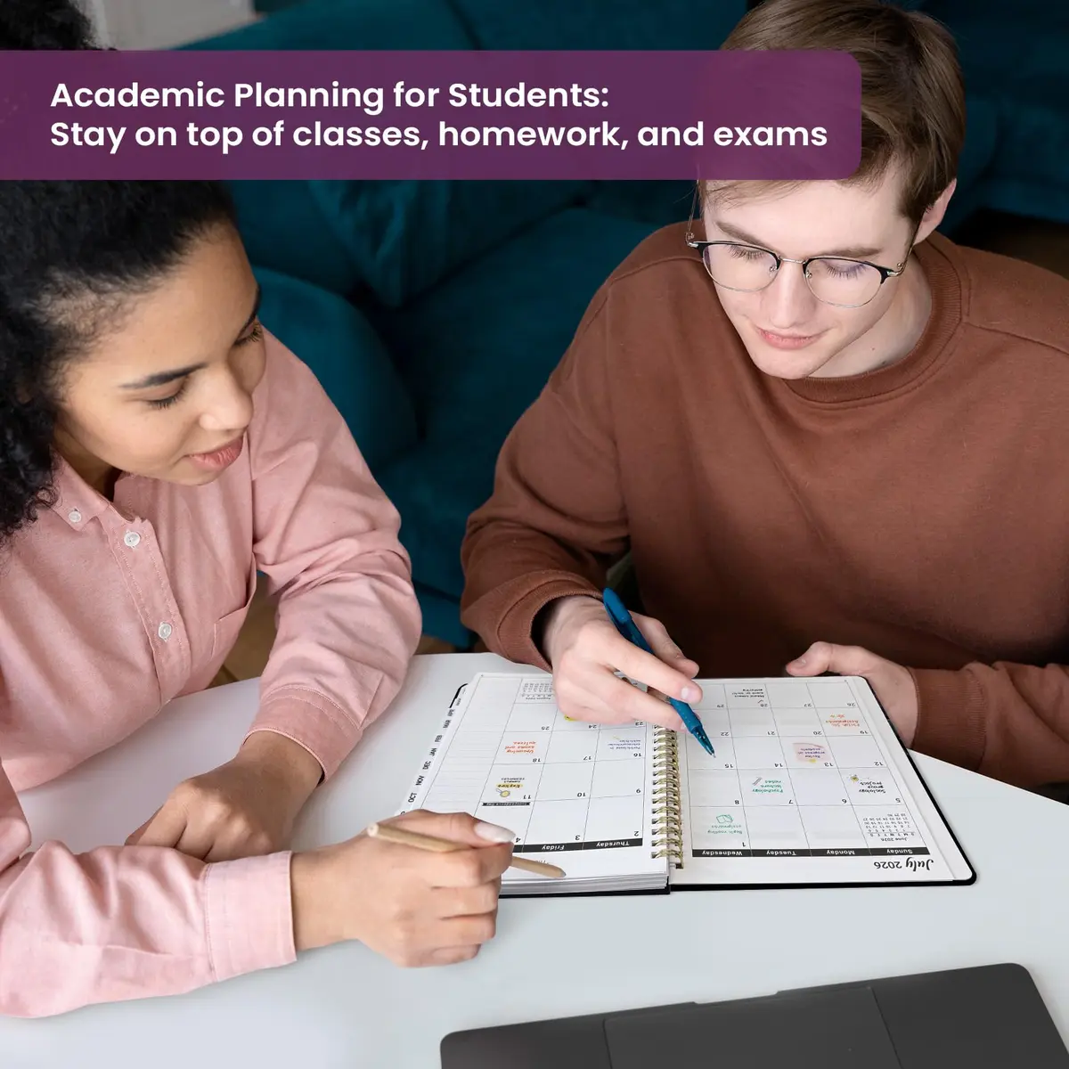 Taja Academic Planner 2026-2027, Monthly & Weekly Jul 2026-Jun 2027 Planner, 146 Pages (A5 Size) - view 6