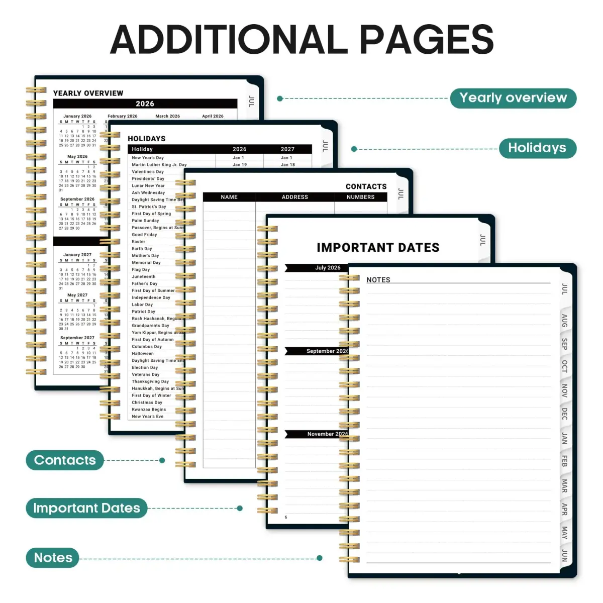 Taja 2026-2027 Academic Planner 8.5" x 11" (21.6 x 27.9 cm) | Weekly & Monthly Planning - view 5