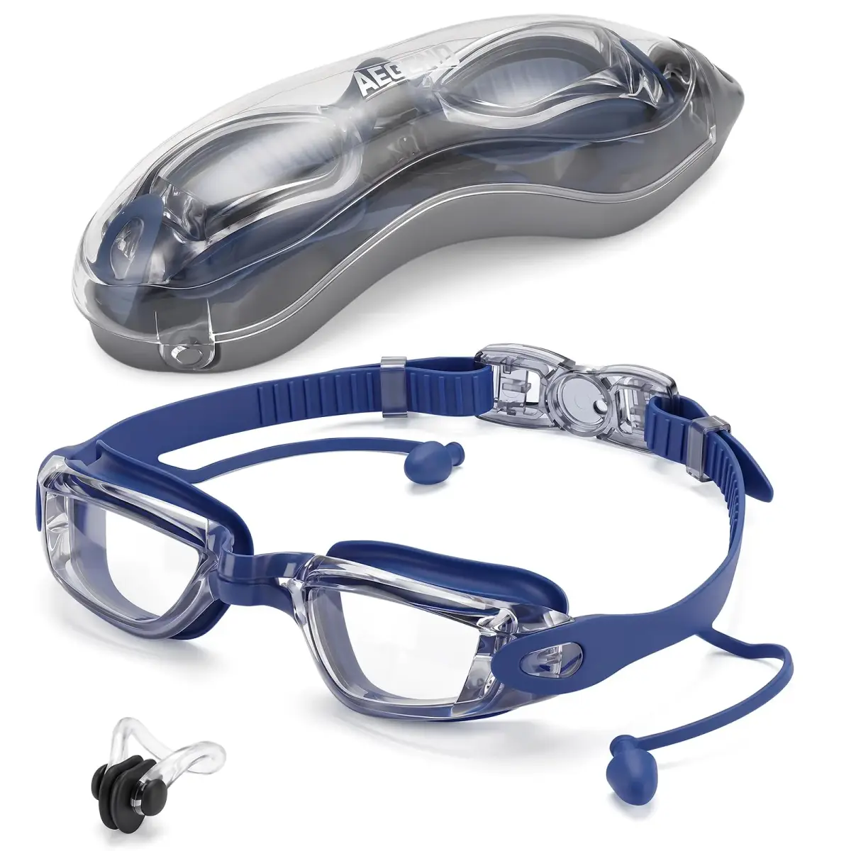 Aegend Swim Goggles Adult Youth | Clear Anti-Fog Lens, Leakproof Silicone Seal - main product image