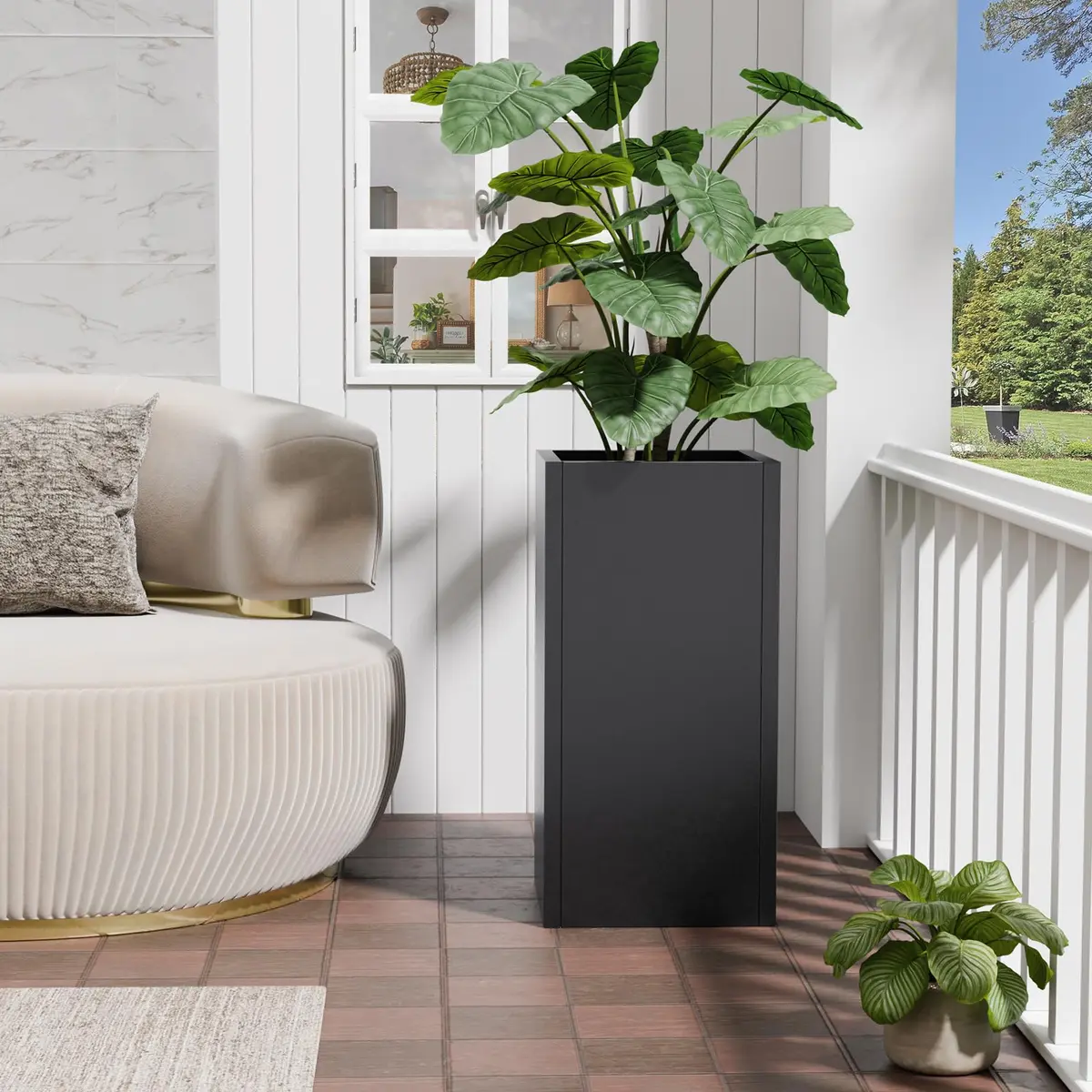 Diyfire 24" Tall Metal Planters Box for Outdoor Plants | Heavy Duty, Rust & UV Resistant, 54L Capacity - view 6