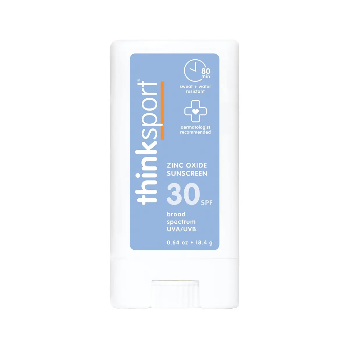 Thinksport Mineral Sunscreen Stick SPF 30, 18g (0.64 Oz) | Broad Spectrum UVA/UVB Protection - main product image