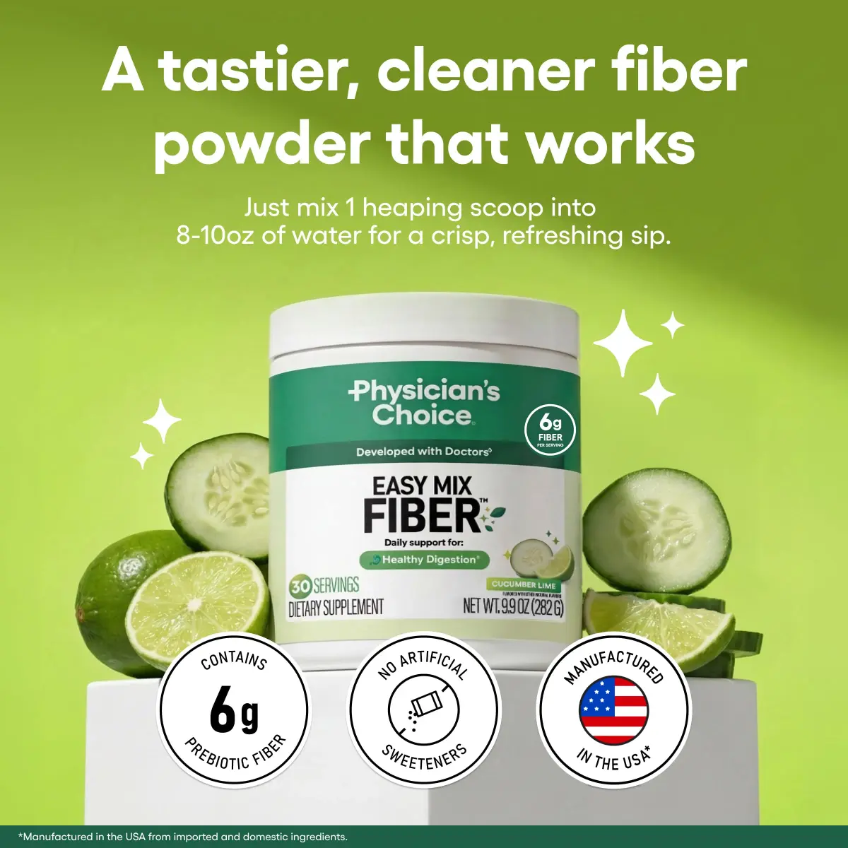 Physician's CHOICE Easy Mix Fiber Supplement 9.9oz (280g) | GLP-1 Friendly Daily Prebiotic Fiber Powder - view 2