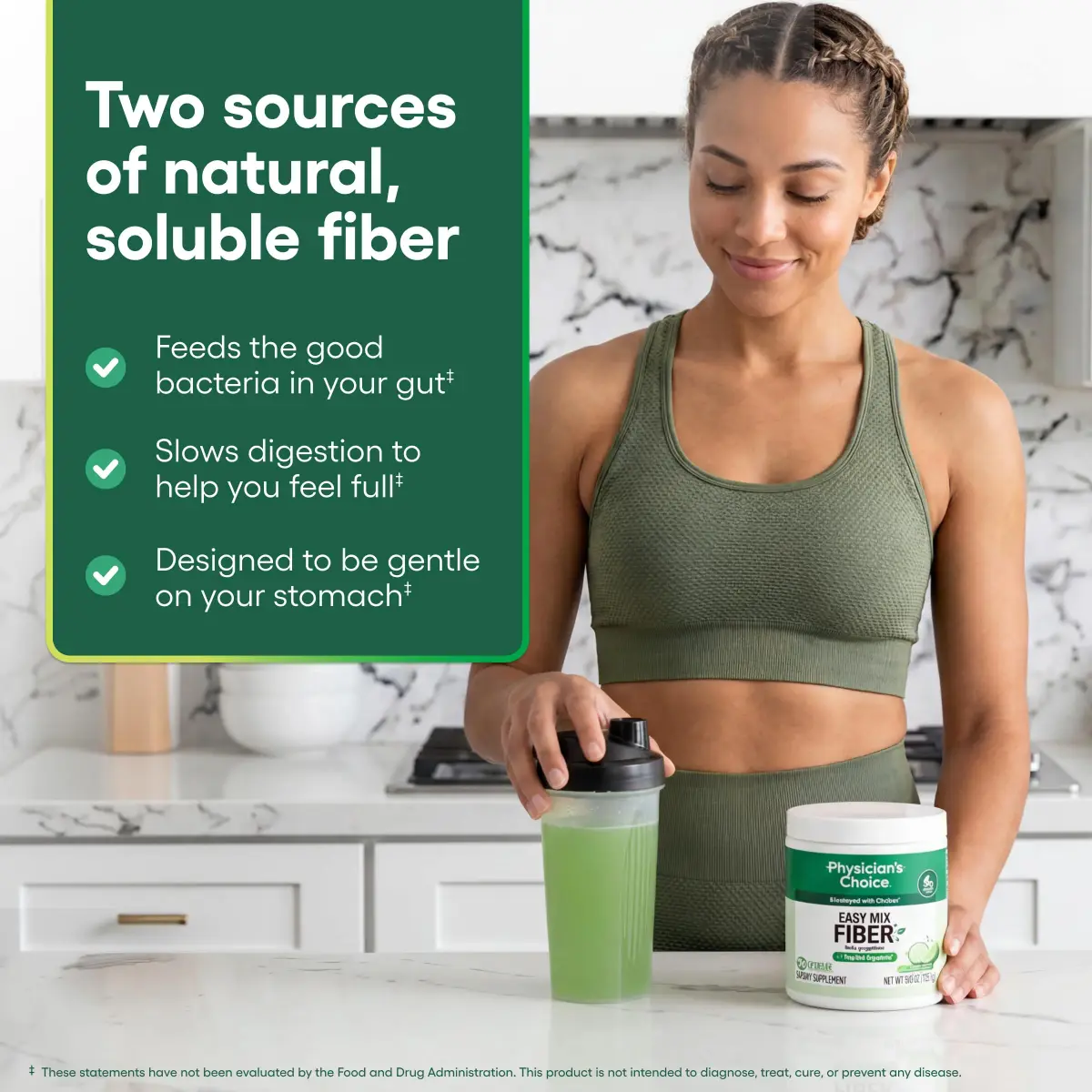 Physician's CHOICE Easy Mix Fiber Supplement 9.9oz (280g) | GLP-1 Friendly Daily Prebiotic Fiber Powder - view 4