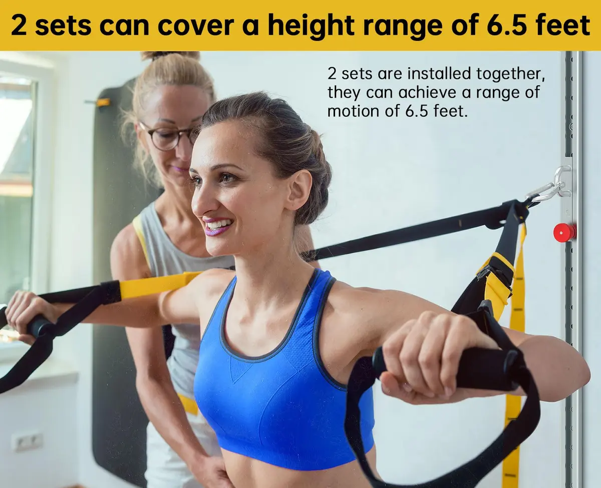 KOMOHOM Adjustable Resistance Band Wall Anchor System with Automatic Locking Function 80" (203 cm) | Heavy Duty Steel Mount for Home Gyms - view 4