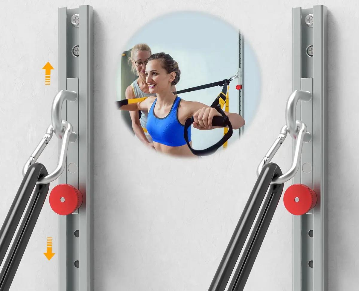 KOMOHOM Adjustable Resistance Band Wall Anchor System with Automatic Locking Function 80" (203 cm) | Heavy Duty Steel Mount for Home Gyms - main product image