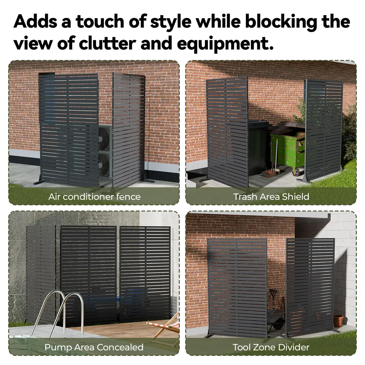 Diyfire Outdoor Privacy Screen 72" H x 47" W | Weather-Resistant Freestanding Panel for Patio & Balcony - view 4