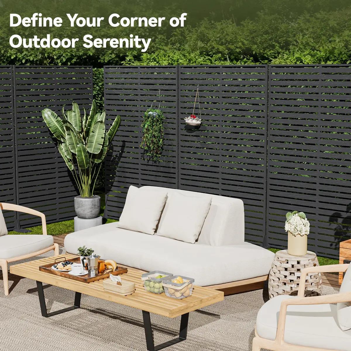 Diyfire Outdoor Privacy Screen 72" H x 47" W | Weather-Resistant Freestanding Panel for Patio & Balcony - view 2