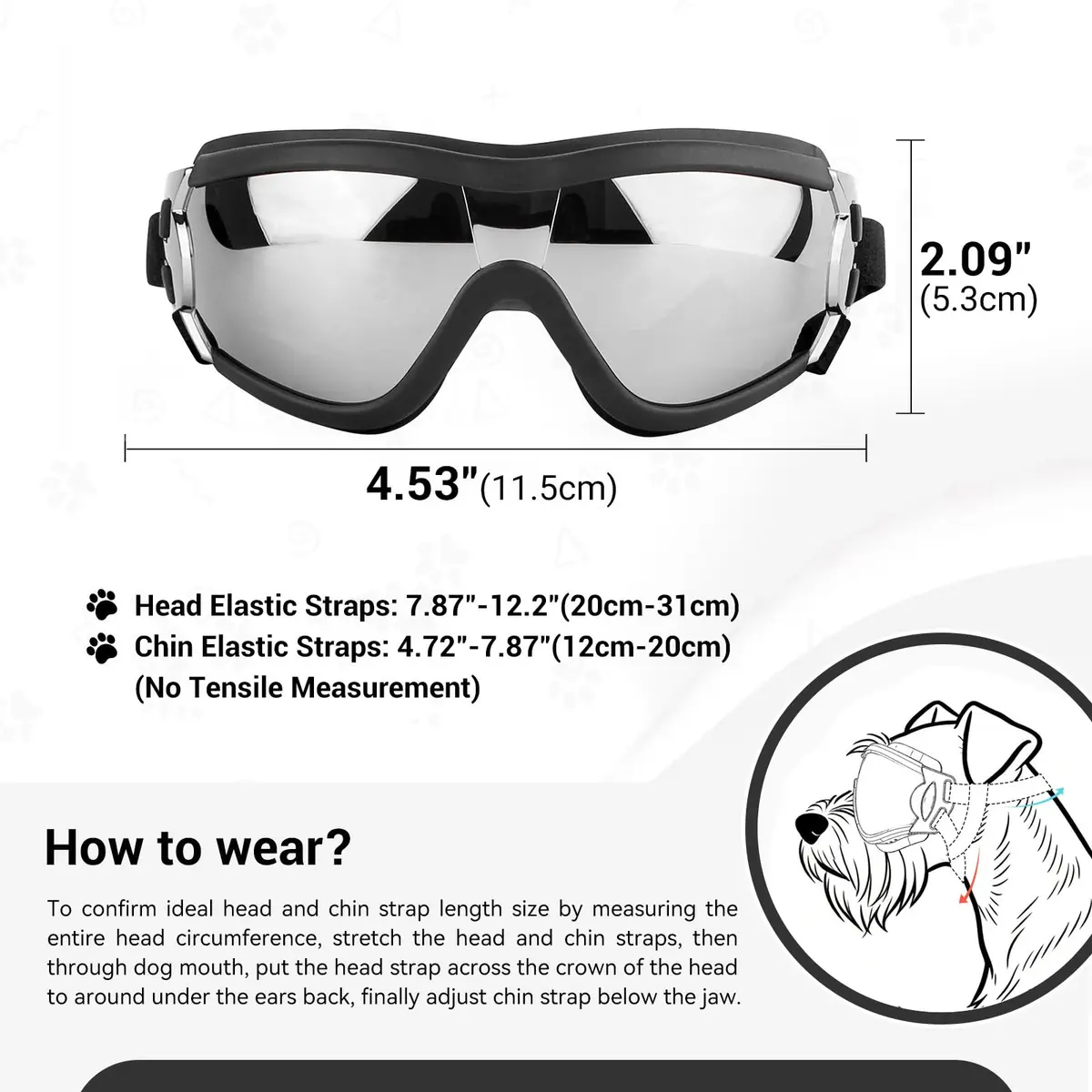 NAMSAN Dog Goggles Small to Medium Breed, Classic Black | UV Protection for Outdoor Adventures - view 5