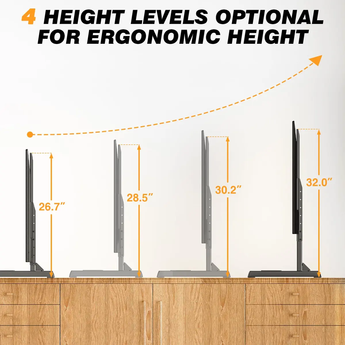 TAVR Furniture Universal TV Stand Legs Mount for 24-80 inch TVs | Supports VESA 800x500mm, Max 150 lbs - view 5