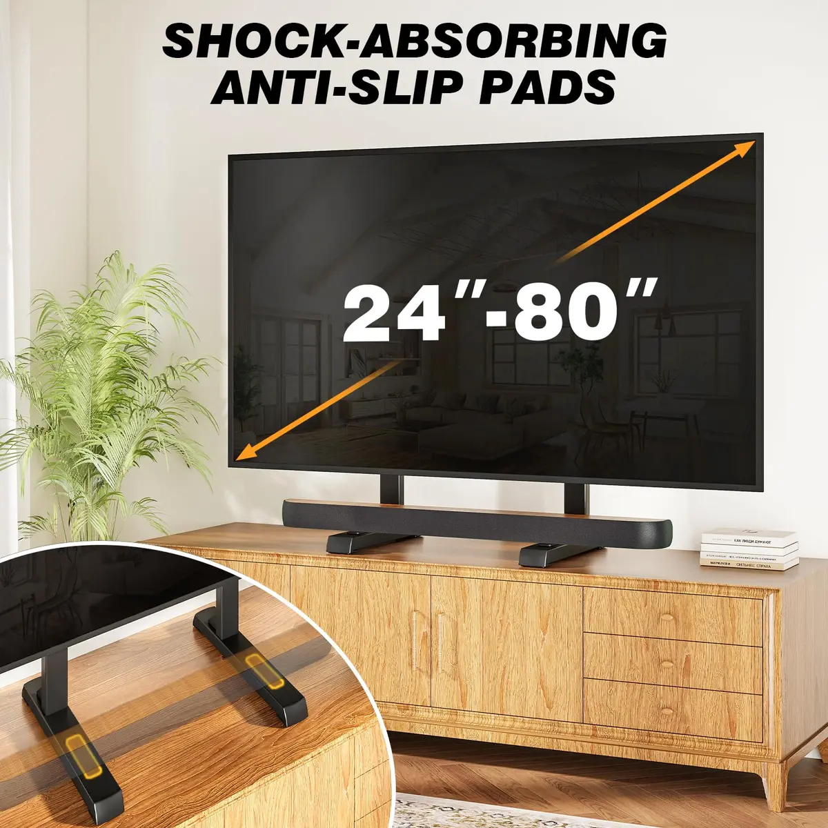TAVR Furniture Universal TV Stand Legs Mount for 24-80 inch TVs | Supports VESA 800x500mm, Max 150 lbs - view 2