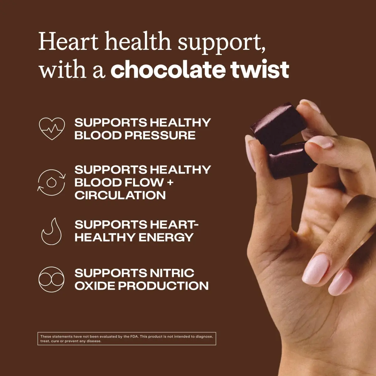 Humann SuperBeets Heart Chews Chocolate Flavor 60 Count (1.7 oz) | Nitric Oxide & Blood Pressure Support - view 2