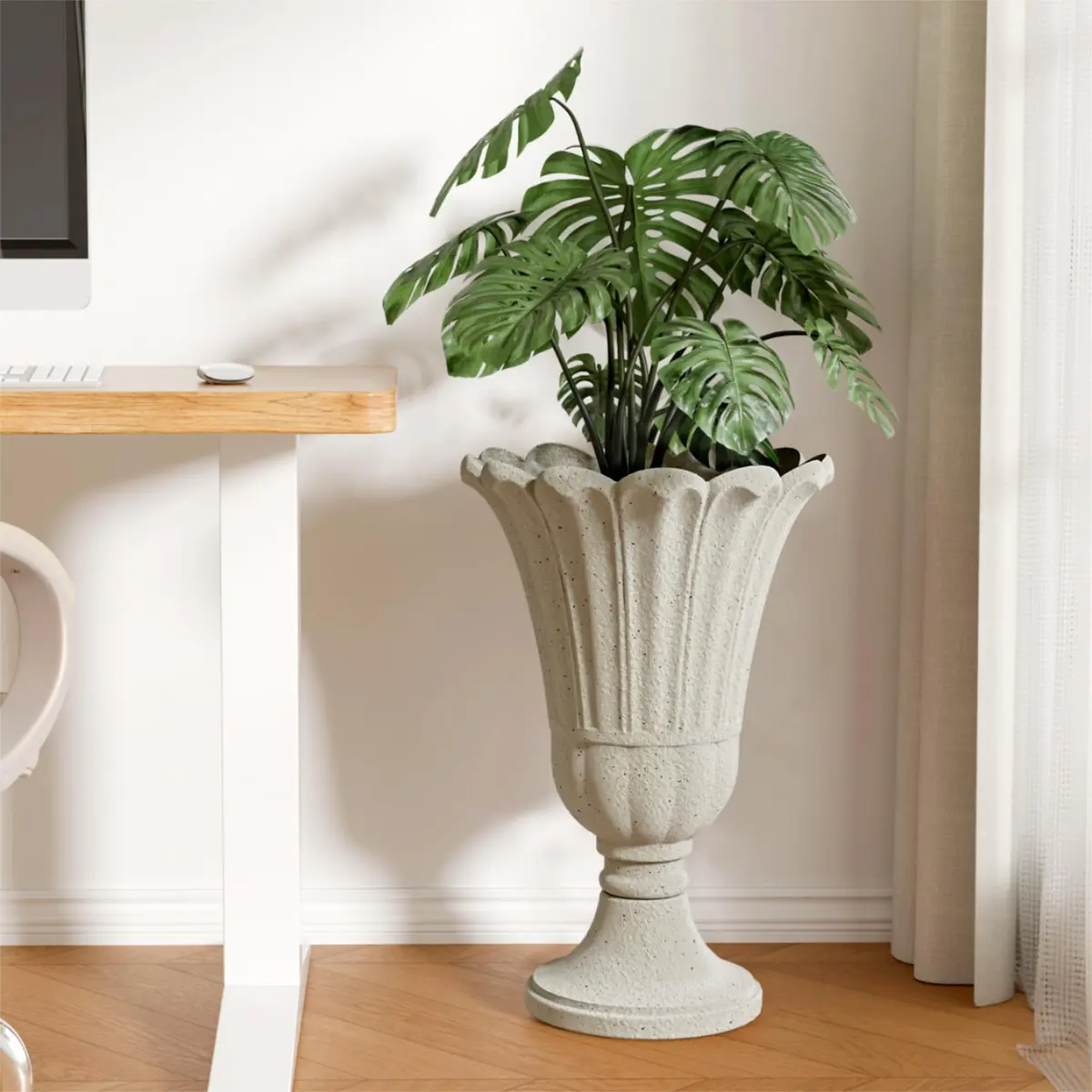 Diyfire 24" Tall Urn Planters for Outdoor Plants | Vintage Pedestal Design with Drainage - view 7