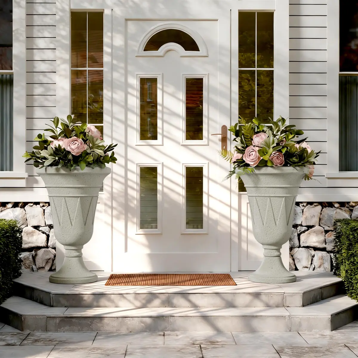 Diyfire 24" Tall Urn Planters for Outdoor Plants | Durable HDPE, Classic Trophy Design, Weather-Resistant - view 6