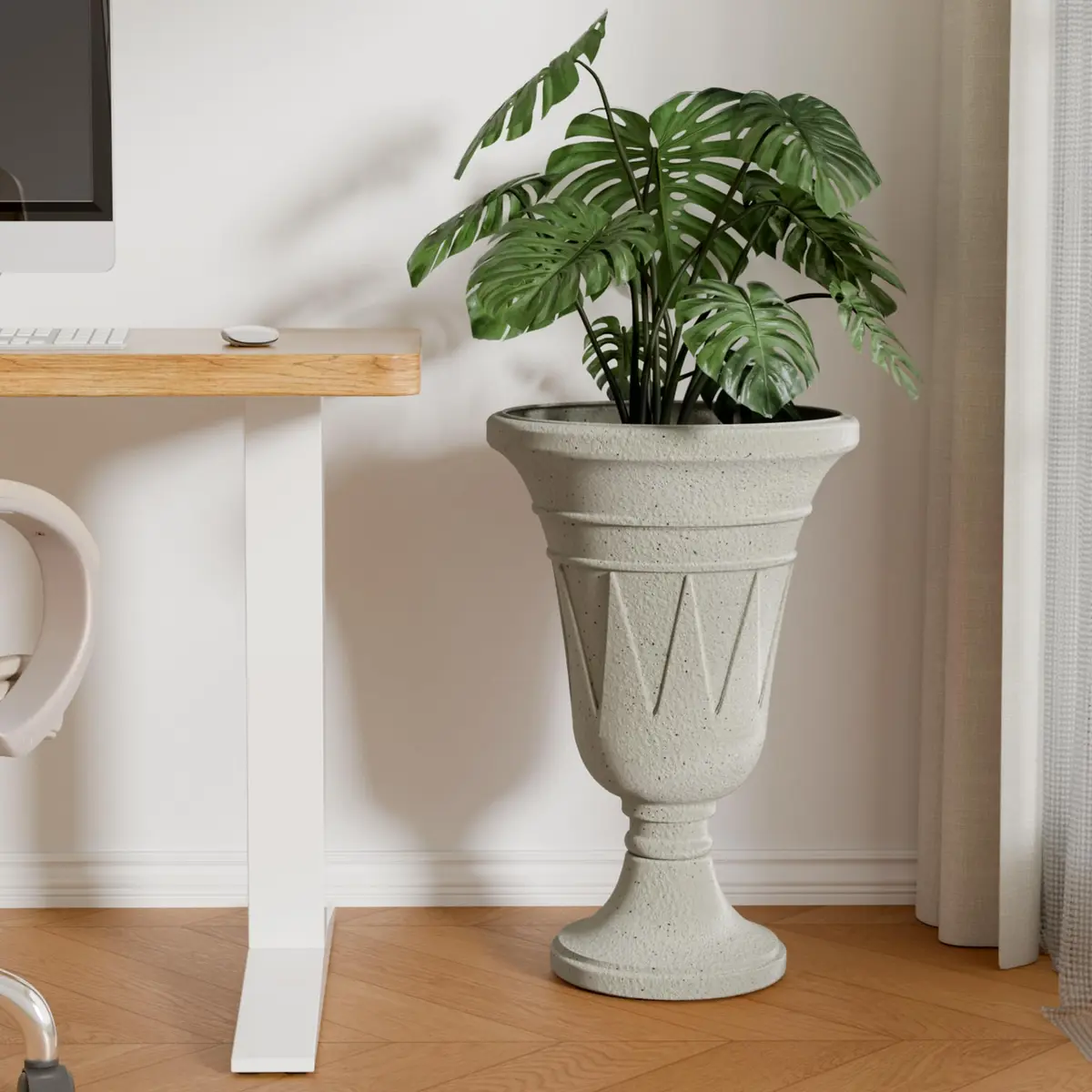 Diyfire 24" Tall Urn Planters for Outdoor Plants | Durable HDPE, Classic Trophy Design, Weather-Resistant - view 7