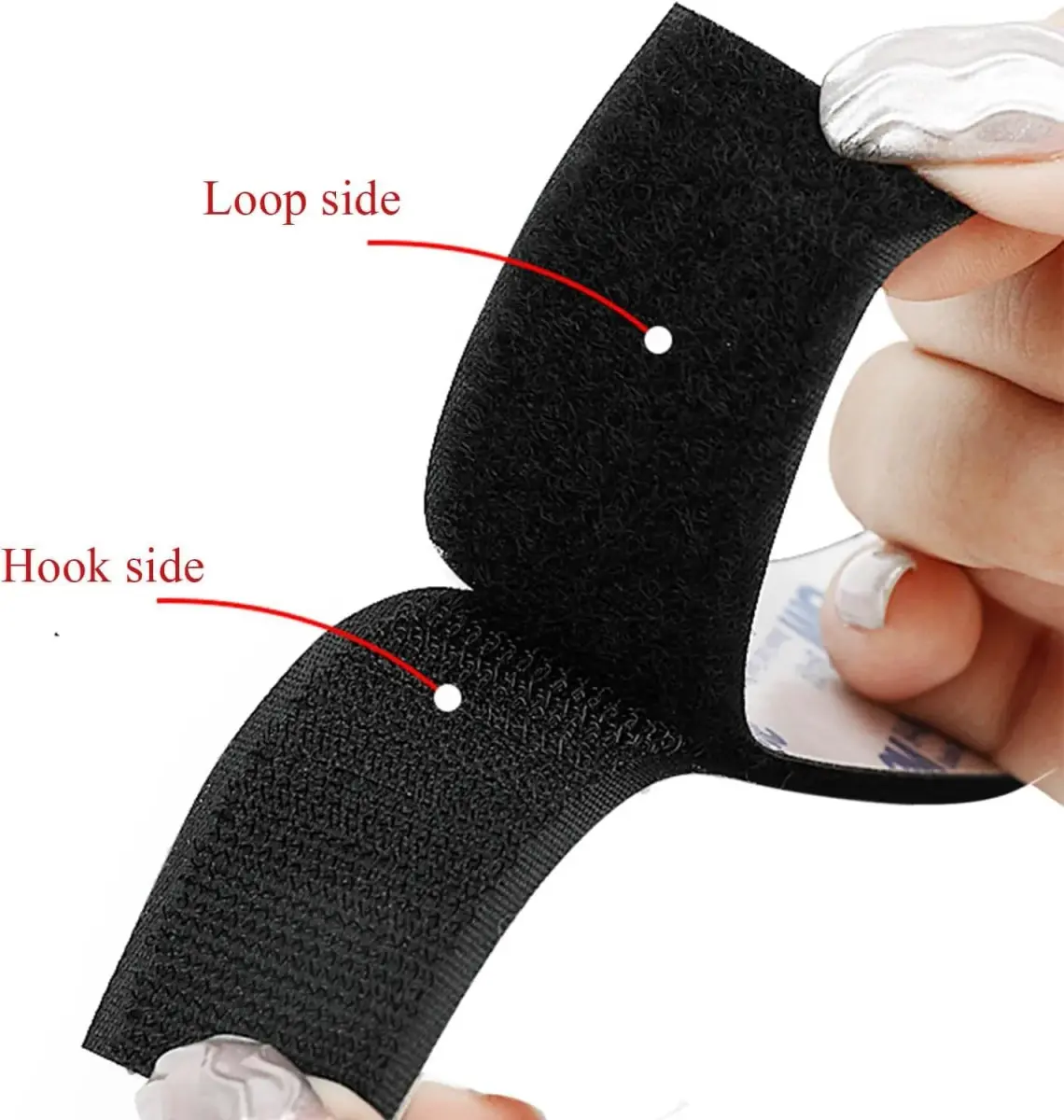 SANKA Heavy Duty Hook and Loop Tape Roll, Black, 2 in x 10 FT | Self-Adhesive Fastener with Industrial Strength - view 3