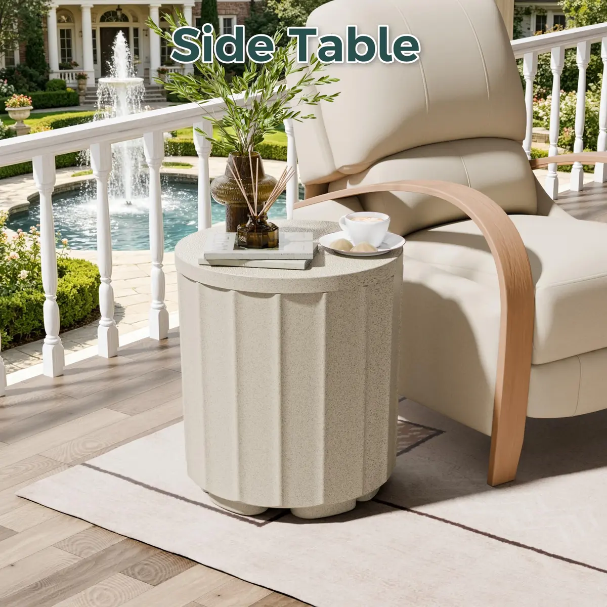 Diyfire Outdoor Umbrella Side Table 14.8" x 14.8" x 16.7" | Leak-Proof Water Bladder - view 8