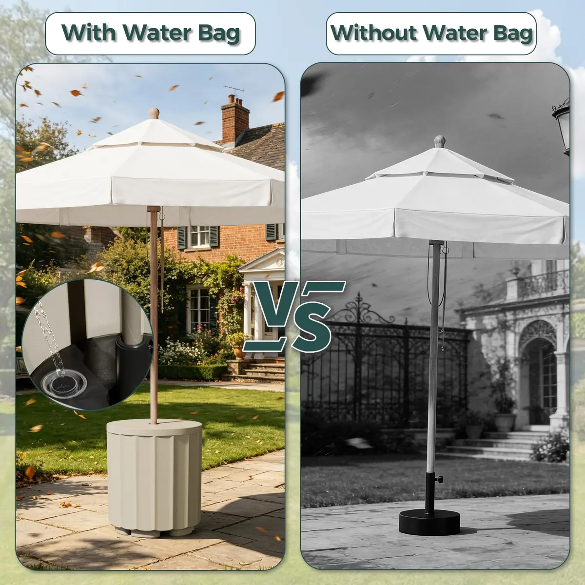 Diyfire Outdoor Umbrella Side Table 14.8" x 14.8" x 16.7" | Leak-Proof Water Bladder - view 4