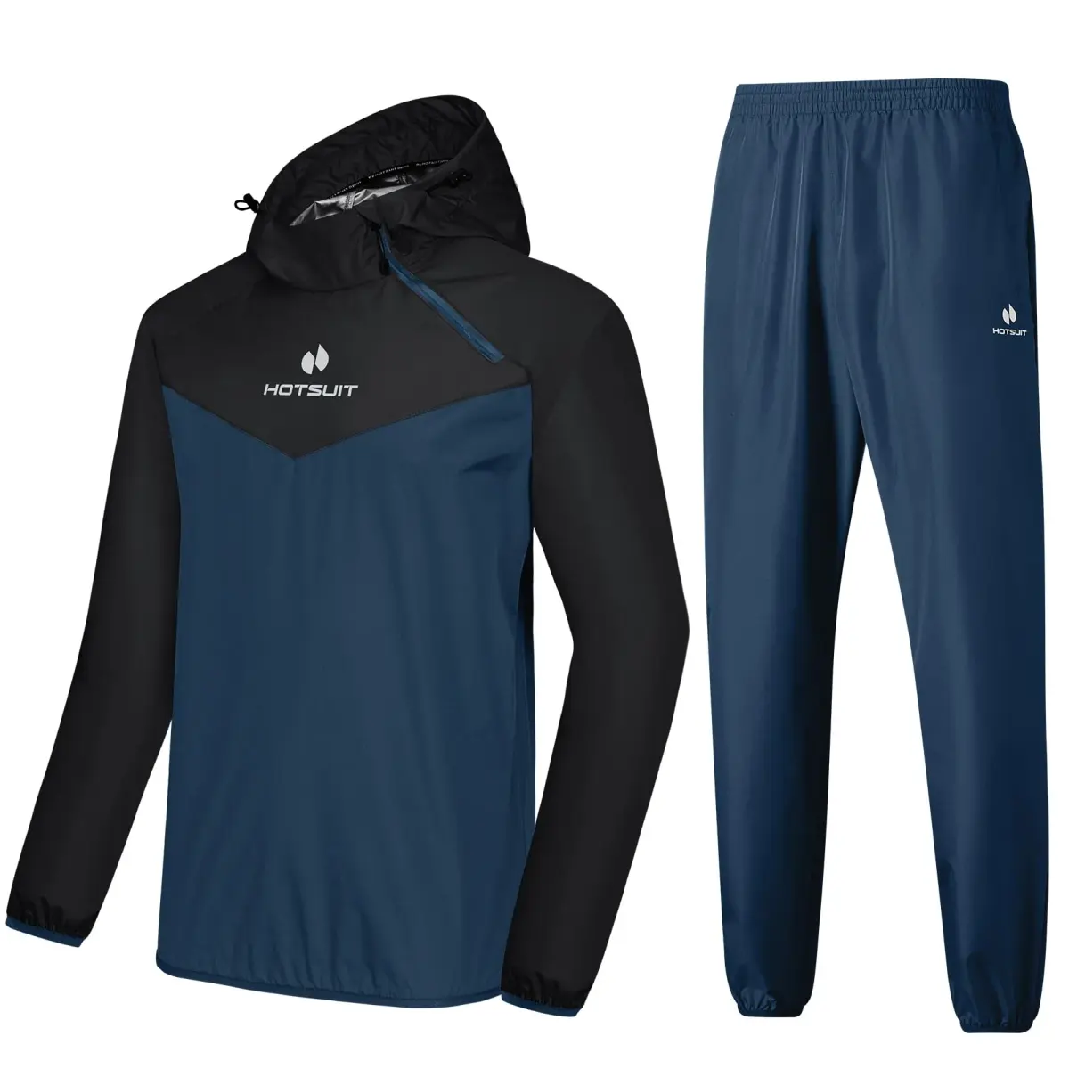 HOTSUIT Men's A. Blue-Gray Sauna Suit - Small | Weight Loss Sweat Jacket & Pants - main product image