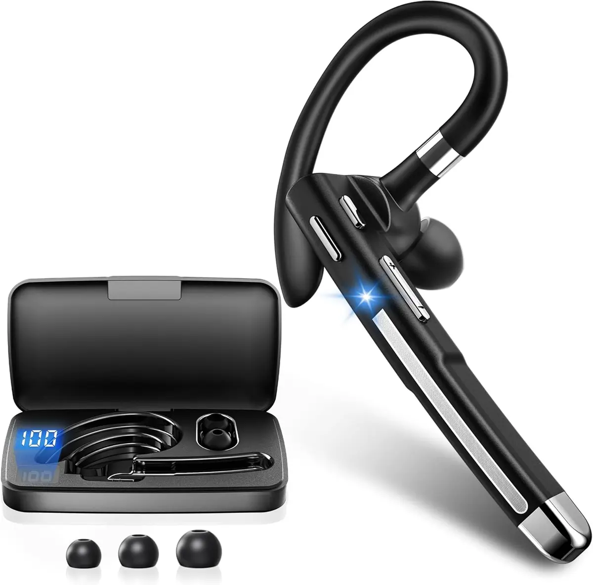 Hsility YYK520-2 Bluetooth Headset with Mic | 100 Hrs Battery, 270° Rotatable Earpiece - main product image