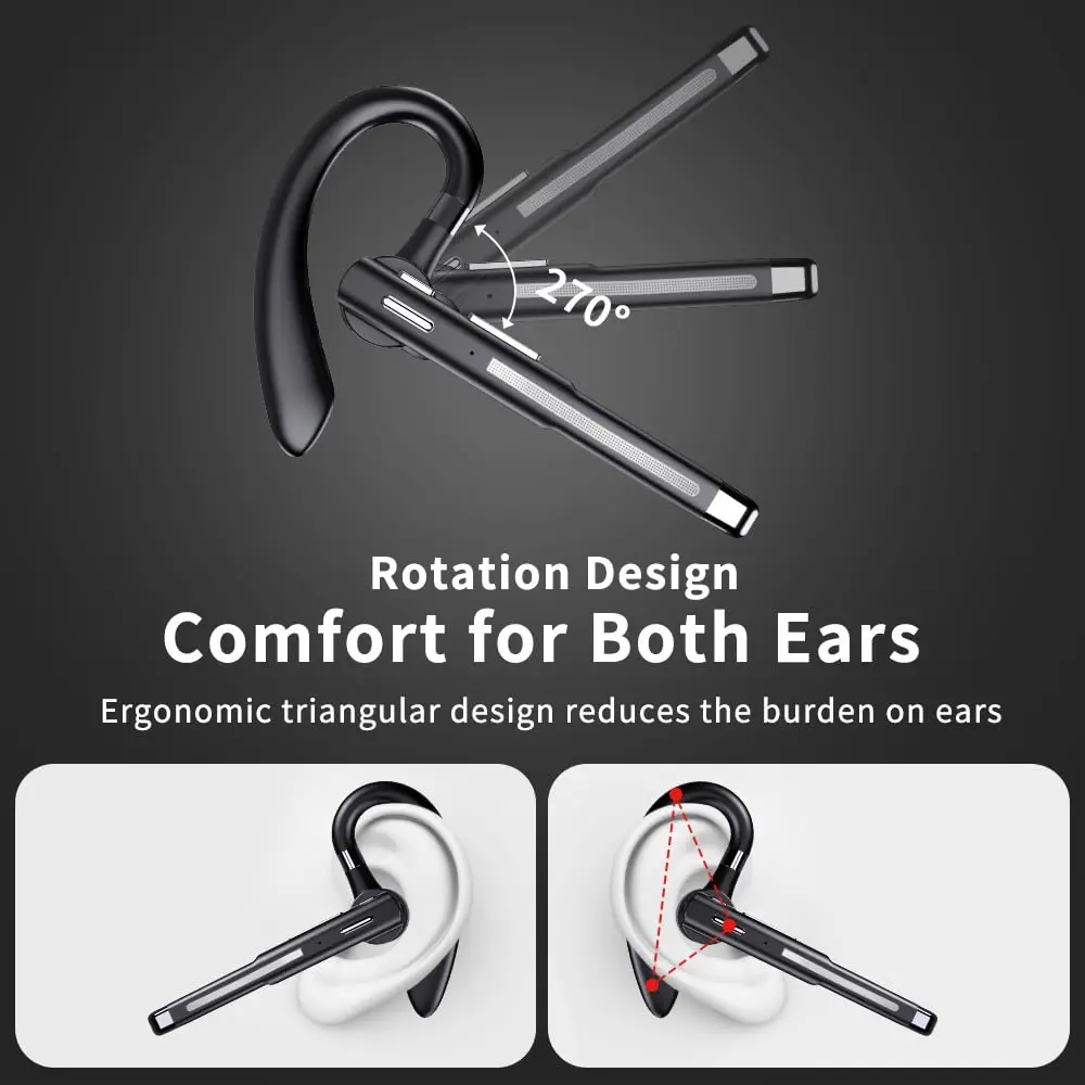 Hsility YYK520-2 Bluetooth Headset with Mic | 100 Hrs Battery, 270° Rotatable Earpiece - view 4