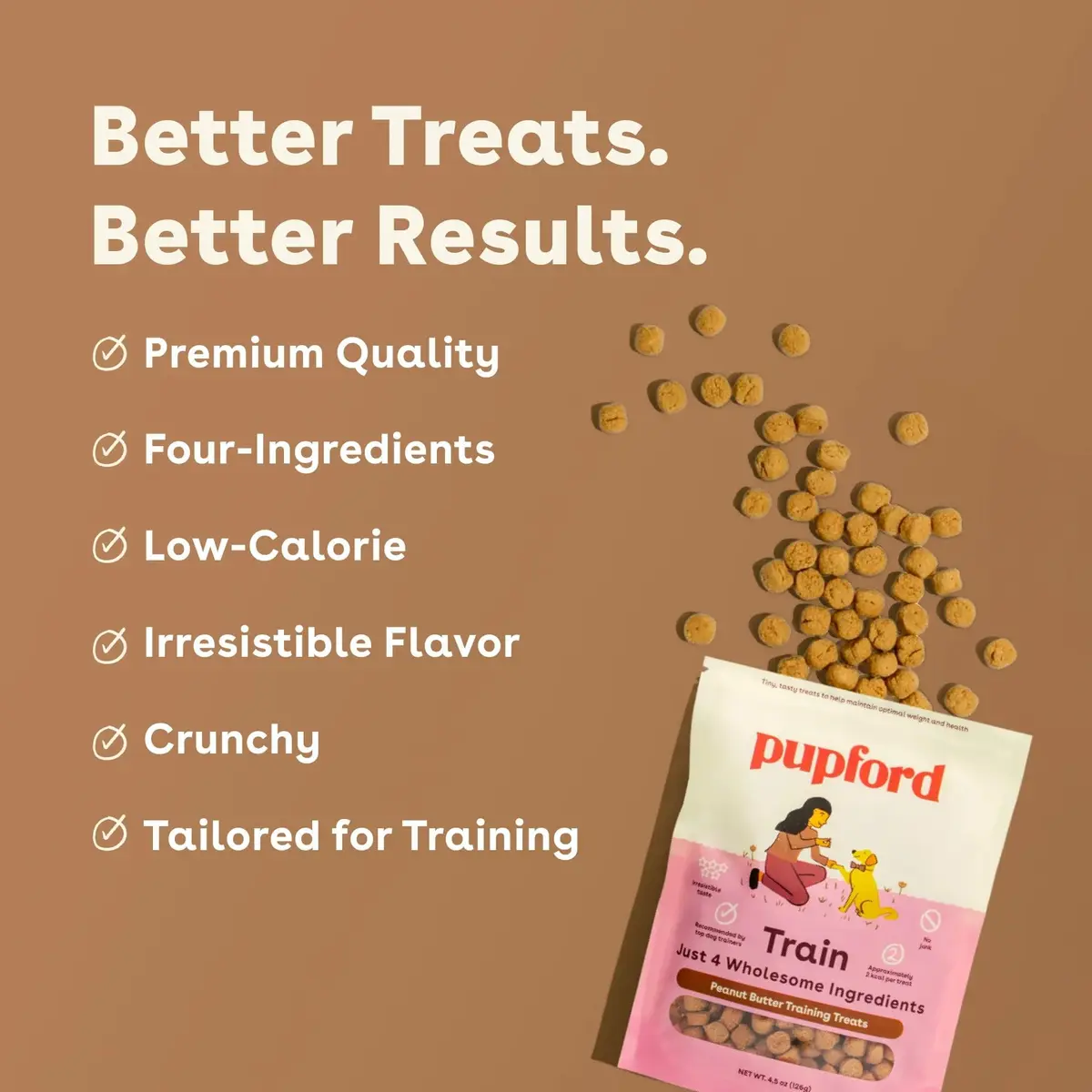 Pupford Training Treats for Dogs & Puppies Peanut Butter 10 oz | Healthy, Low-Calorie Training Aid - view 4