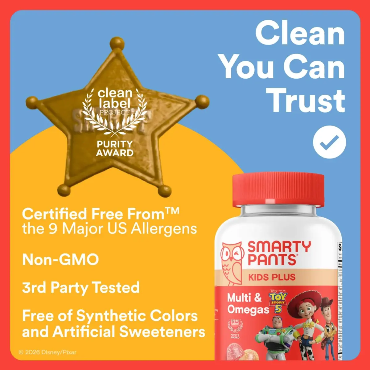 SmartyPants Toy Story 5 Kids Multivitamin Gummies 60 Count | Immune Support with Omega 3, Vitamin D, C, B12, E, Zinc & Iodine - view 9