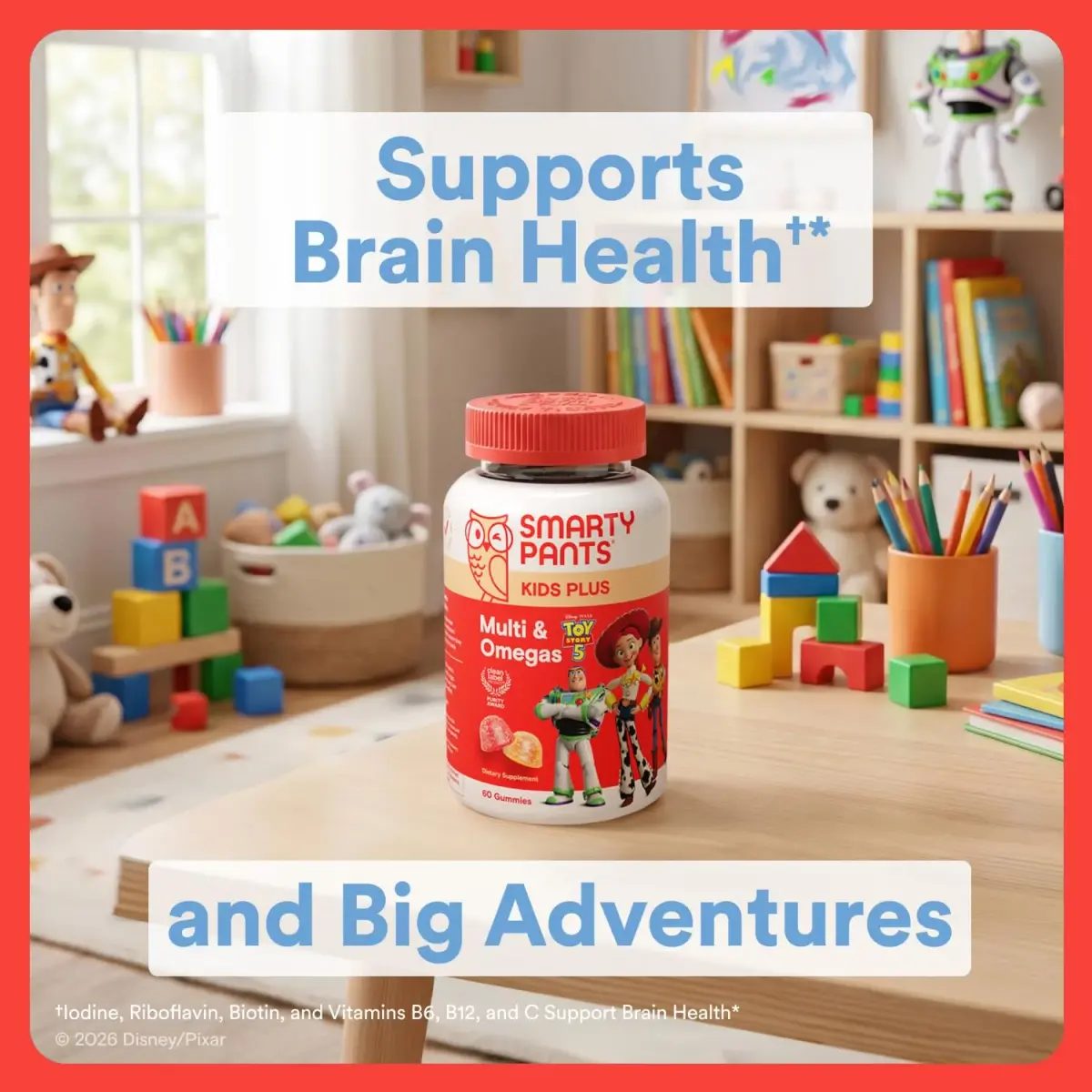 SmartyPants Toy Story 5 Kids Multivitamin Gummies 60 Count | Immune Support with Omega 3, Vitamin D, C, B12, E, Zinc & Iodine - view 2