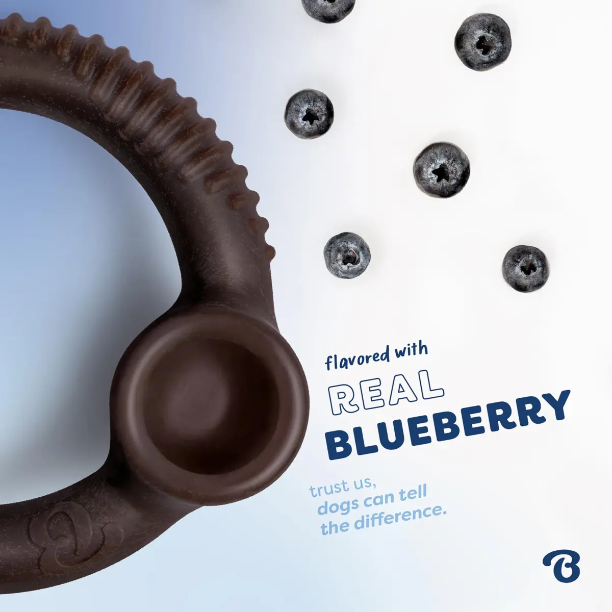 Benebone REAL Blueberry Ring Dog Chew Toy for Aggressive Chewers, Medium - view 2