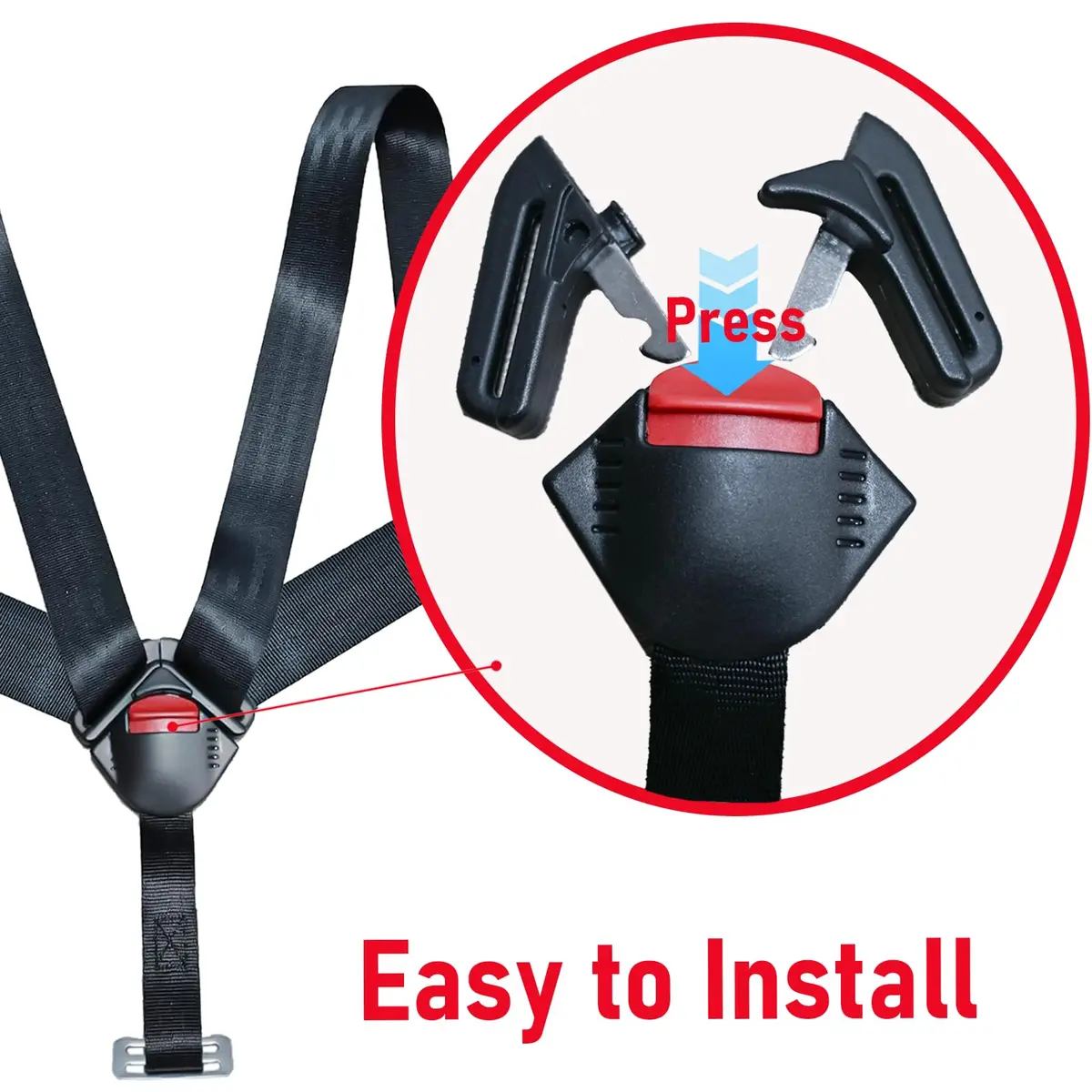 CaoXiong Universal 5 Point Baby Seat Chest Harness Clip Black | Safety Buckle for Strollers & Highchairs - view 4