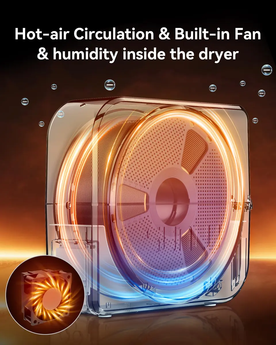 SUNLU Filament Dryer Box S1 Plus White | Fast Drying with Fan for 1.75mm/2.85mm/3.00mm PLA PETG ABS TPU Nylon Filament - view 2