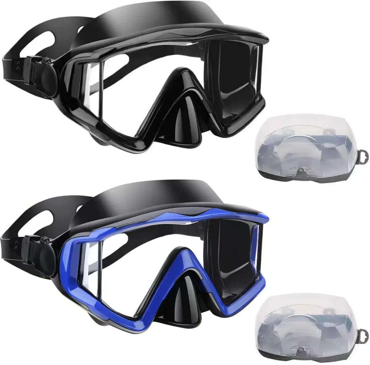 AQUA A DIVE SPORTS Black +Blue Single Lens Diving Mask | Wide View Anti-Fog for Adults - main product image
