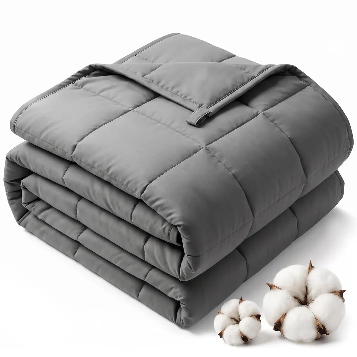 Smart Queen Weighted Blanket for Adults 60"x80" | 15 lbs, Grey, All Season, Breathable, Machine Washable - main product image