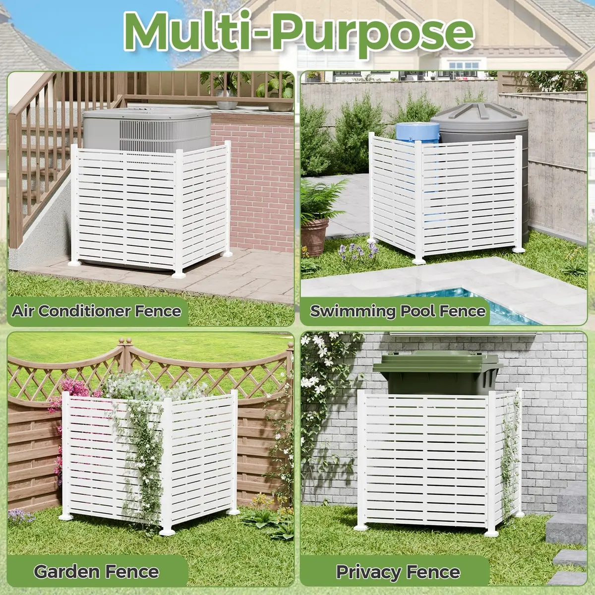 Diyfire White Fence Panel | No-Dig Outdoor Privacy Screen for Patio & Garden - view 4