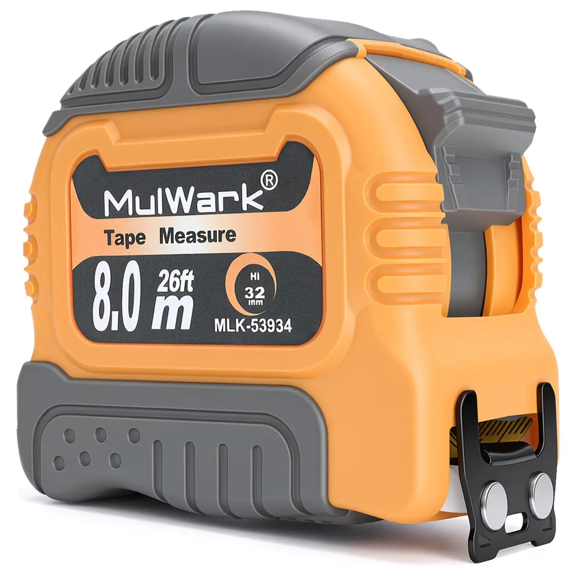 MulWark Wide Tape Measure 25 ft (7.62 m) | Double Secure Blade Lock, Magnetic Hook, Both-Side Metal Blade - main product image