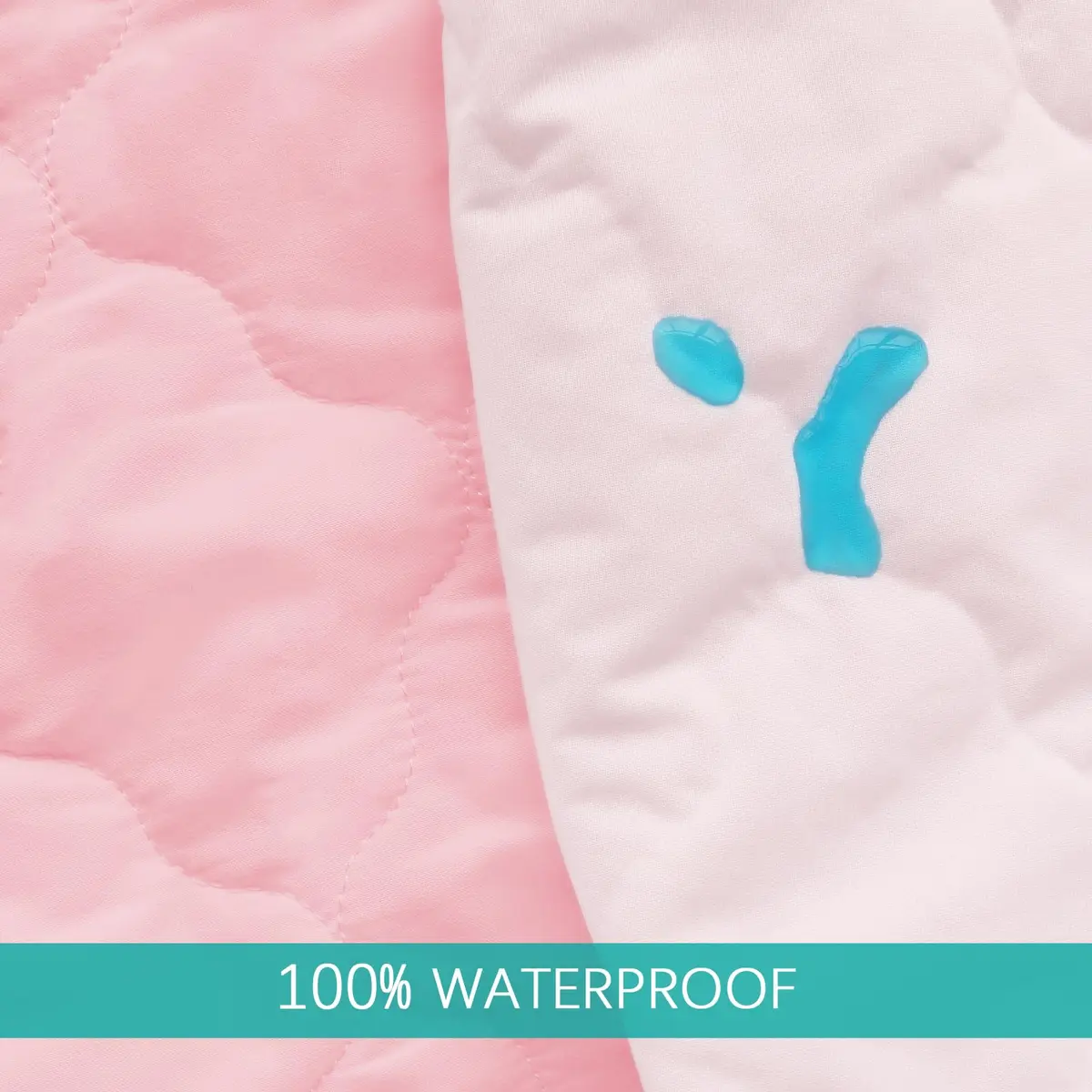 Biloban Waterproof Pack and Play Mattress Pad Sheets Pink | Fitted, Ultra Soft, Noiseless (38" x 26") - view 4