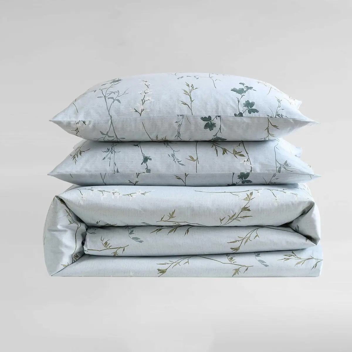 Calvin Klein King Duvet Cover Set with Shams | Cotton Sateen, Blue Tones, 107x92 Inches - view 7