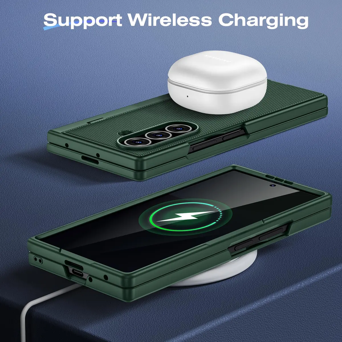 Ruky Green Case for Samsung Galaxy Z Fold 7 with Privacy Screen Protector & Kickstand | 7.6-inch Display - view 7