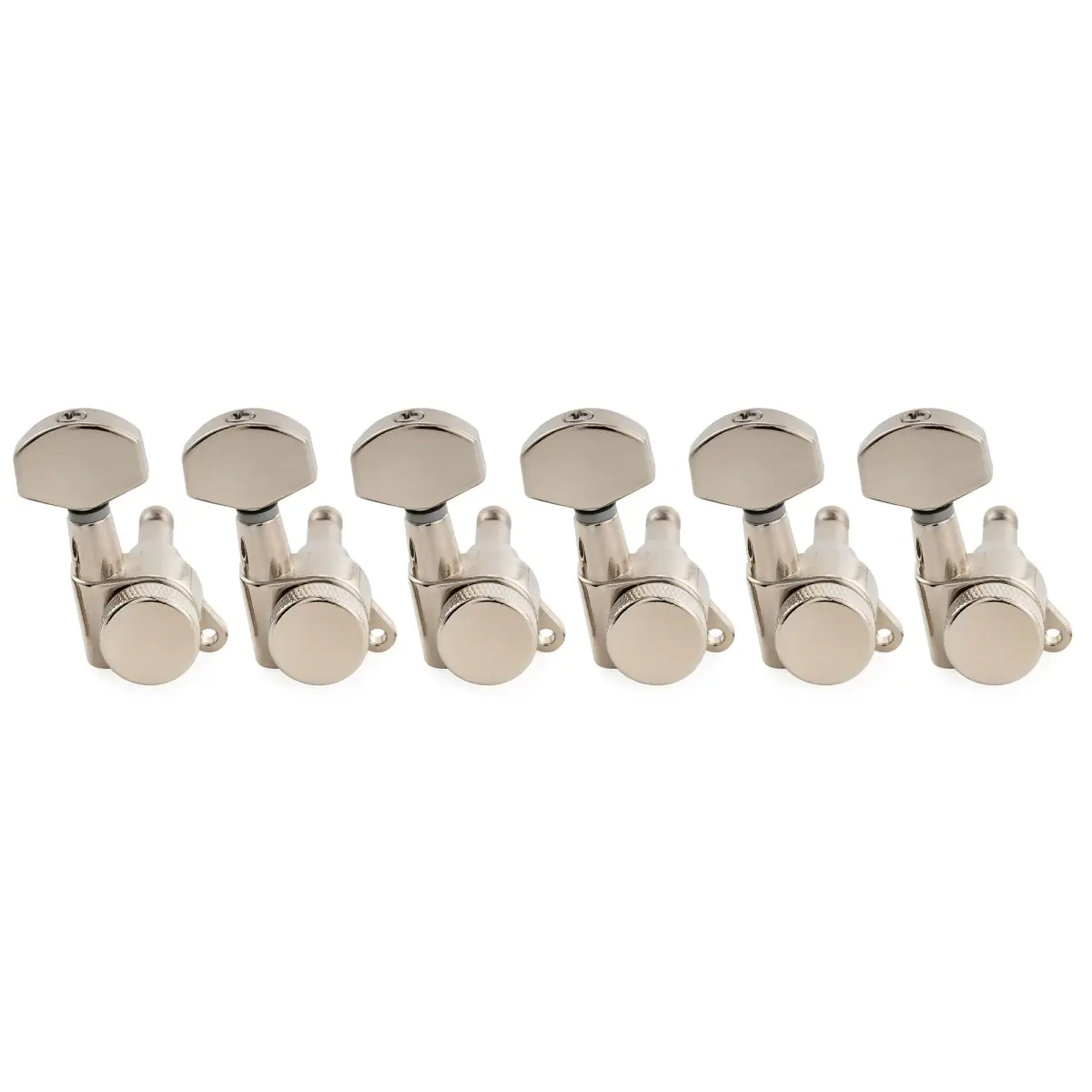 Musiclily Pro R15J Locking Tuning Pegs 6-in-line 15:1 Ratio Nickel | Sealed Die-Cast Zinc Alloy for Electric Guitars - main product image