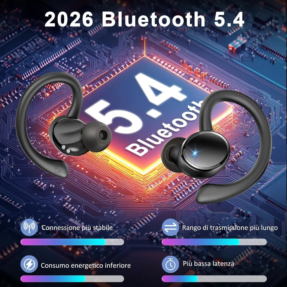 Rolosar Wireless Earbuds 2026 Bluetooth 5.4 ENC Noise Canceling Mic | IP7 Waterproof, 60Hrs Battery - view 2