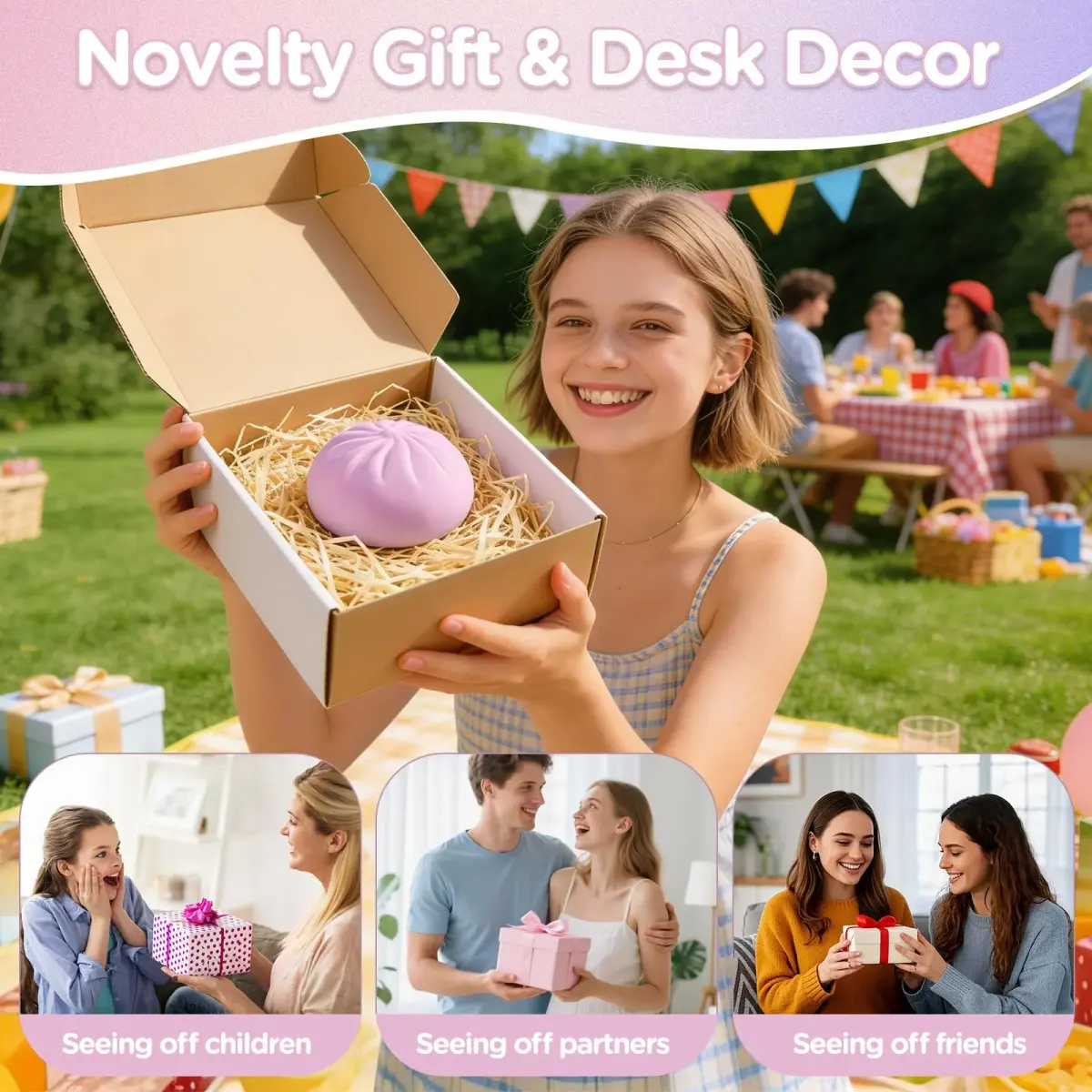 ToyMojo Purple Dumpling Squishy Mystery Box | Viral Squeeze Stress Relief Toy - view 4